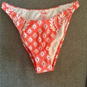 Lilly Pulitzer Orange and White Patterned Bikini Bottom size 10  NWT!!!